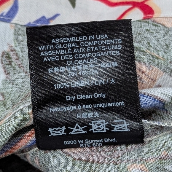 $790 Mens RHUDE Linen Floral SS Button Up Camp Shirt - Picture 4 of 5